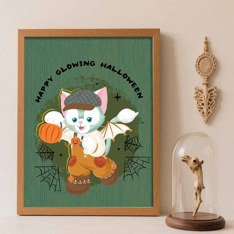 Disney Diamond Painting Kit Happy Glowing Halloween 5D DIY Home Decor & Craft Lovers, Beautifully Designed Gift Round 20x30cm