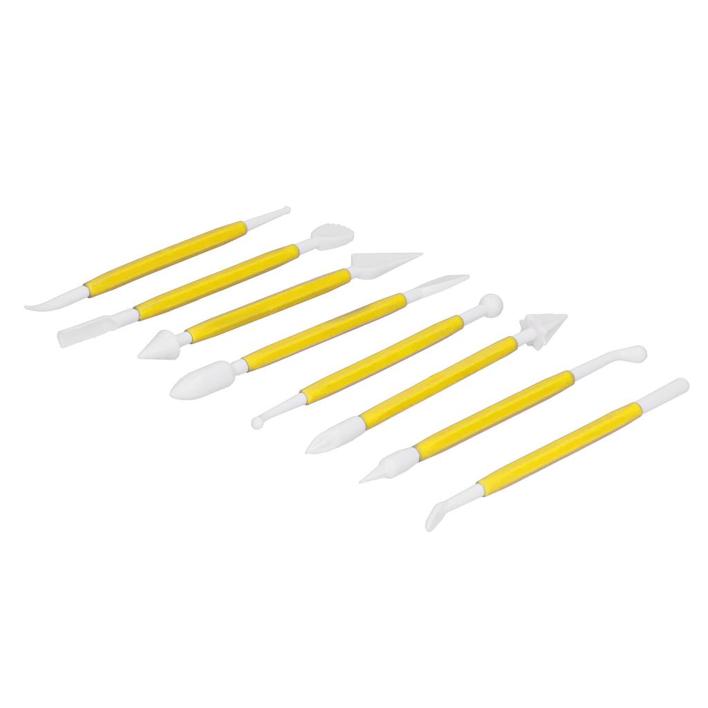 8Pcs DIY Fondant Tool Cake Pastry Carving Cutter Chocolate Decorating Mold Set for BakeryYellow