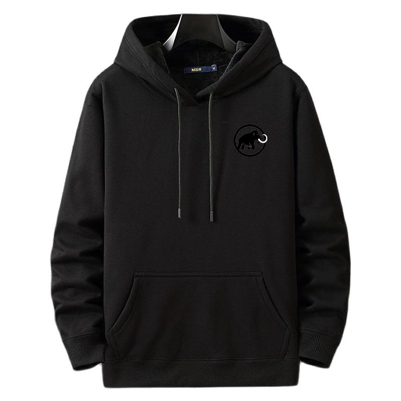 Höst- och vinterfleece-pullover huvtröja med extra tjocklek och lös passform stor storlek L-12XL supermjuk och bekväm passform