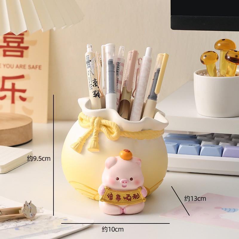 Cute Cartoon Pen Holder Large Capacity Desk Organizer Office Decor Gift Friends