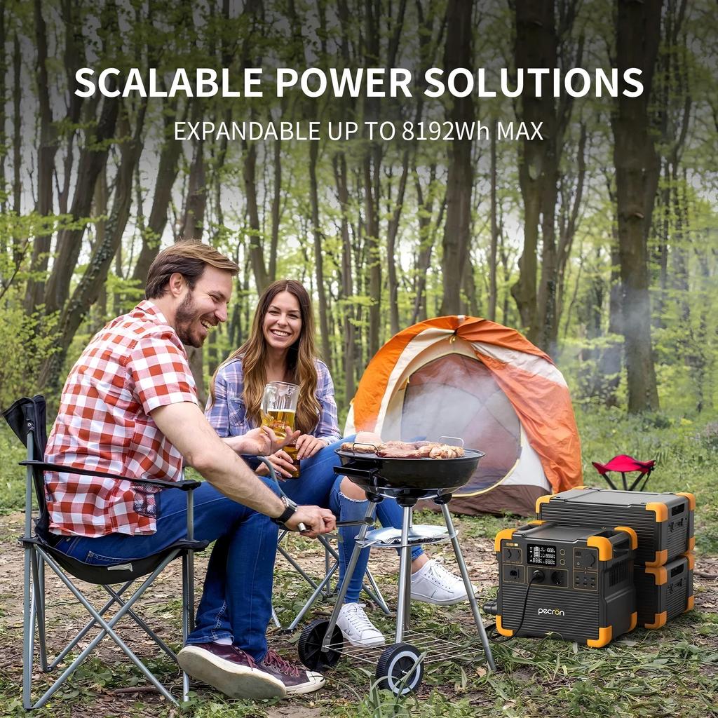 E2400LFP 2400W 2048Wh Stazione di Alimentazione Portatile, Generatore Solare a Onda Sinusoidale Pura, Batteria di Riserva di Emergenza UPS per Campeggio, Camper, Casa, Uso Esterno
