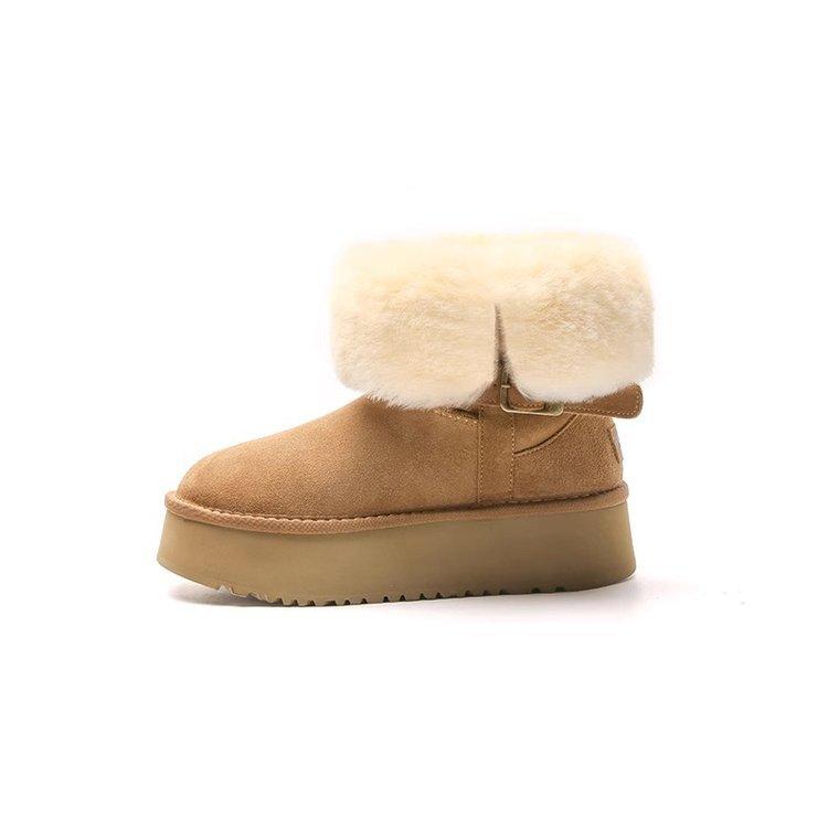 Ziyan Damenschuhe~ Sangpo Schneestiefel mit dicker Sohle 2024 neue Winter Samt verdickt Fell integriert Nordost Baumwollschuhe