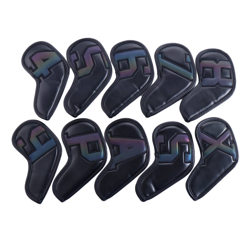 6 Clors Men and Women 4-9 ASPX PU Leather High-end Protective Cover Golf Wedge Cover Golf Iron Covers Golf Club Head Covers