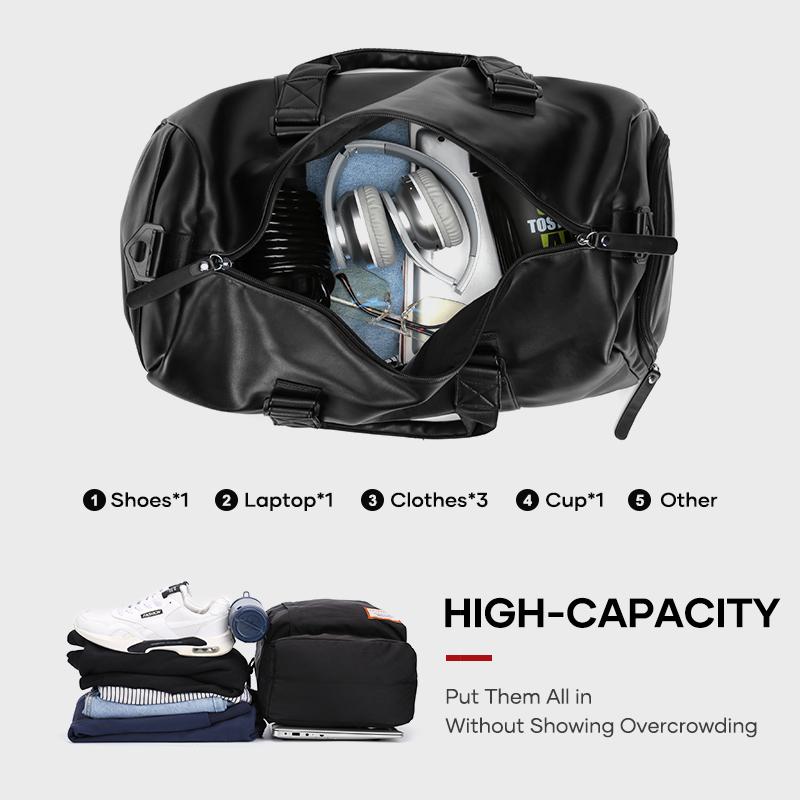 Waterproof Sports Gym Bag with Shoe Pouch Weekender Overnight Bag Large Travel Duffel for Men and Women