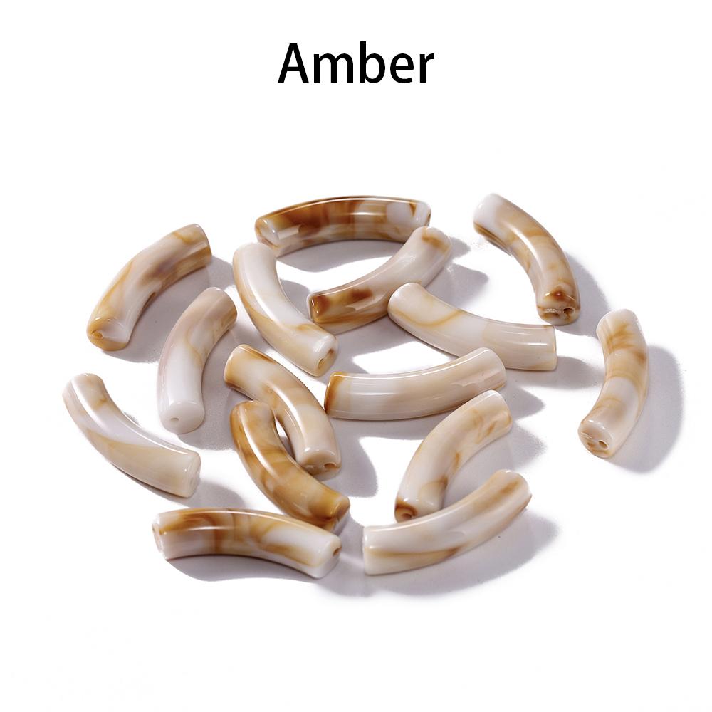 10pcs/lot 10*33mm Acrylic Beads Curved Tube Multicolor Loose Spacer Beads For Necklace Bracelets DIY Jewelry Making Accessories