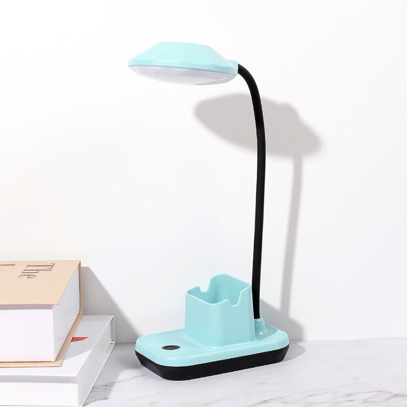 Wiederaufladbare LED-Schreibtischlampe mit Spiraldesign und Stifthalter, moderner minimalistischer Stil, 26x12x18cm