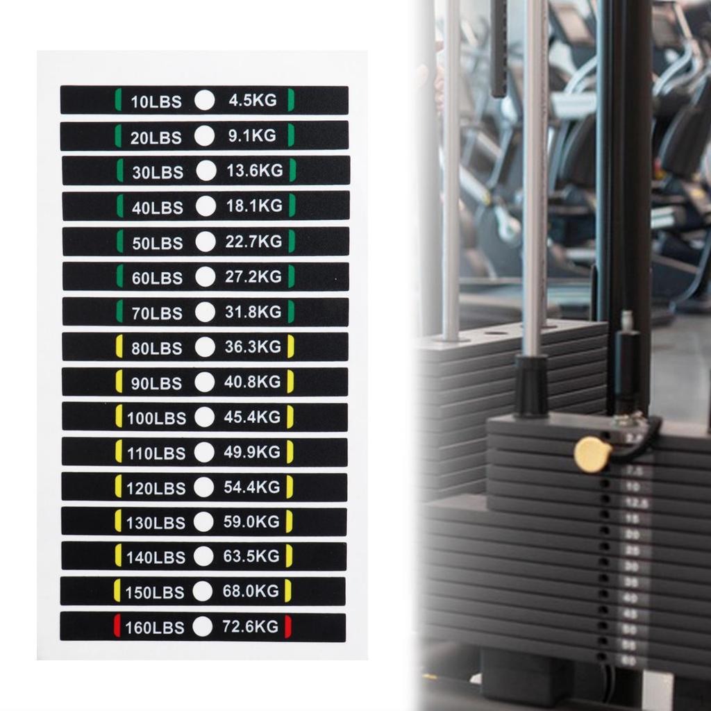 Weight Identification Labels, Stickers for Strength Training Machines