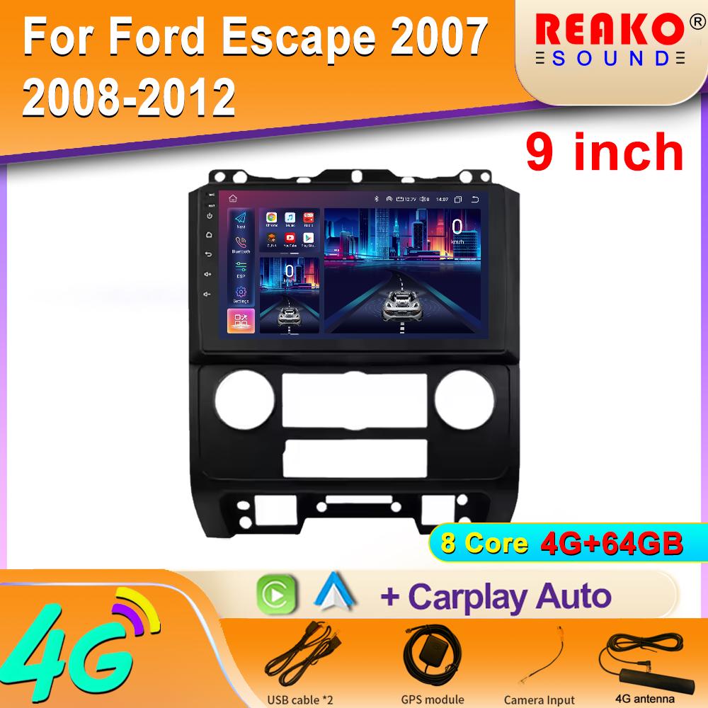 Android 2K Car Radio For Ford Escape 2007 2008-2012 Video Multimedia Bluetooth Player Navigation GPS 4G Carplay Stereo