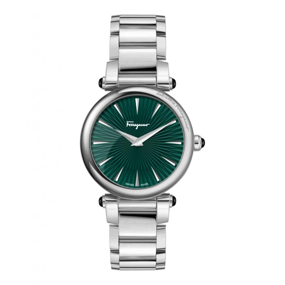 

Часы Salvatore Ferragamo Idillio с браслетом, серебро, нержавеющая сталь, зеленые