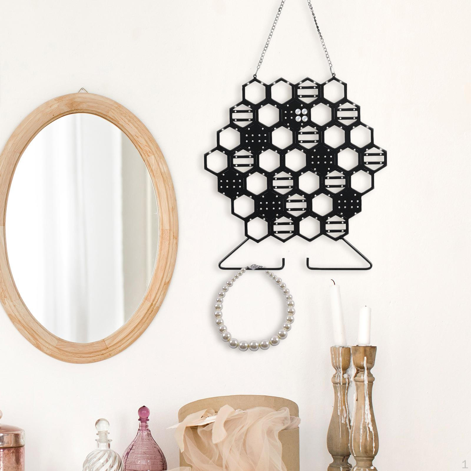 Honeycomb Earring Wall Holder Organizer Hanging Jewelry Display Women Girls Gift Storage Rack Hanger