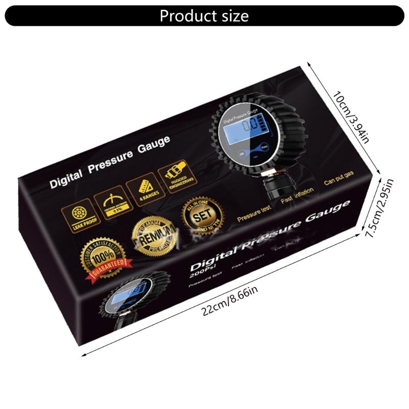 Digital Car Tire Air Pressure Inflator Gauges LED Display Car Tire Inflator Locking-on Tyre Pump for Motorcycle Bicycles