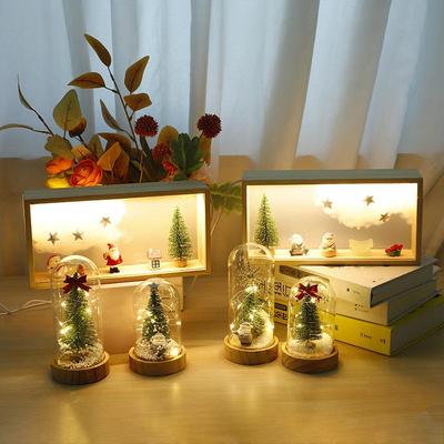 LED Santa Claus Christmas Tree Glass Lampshade Gift