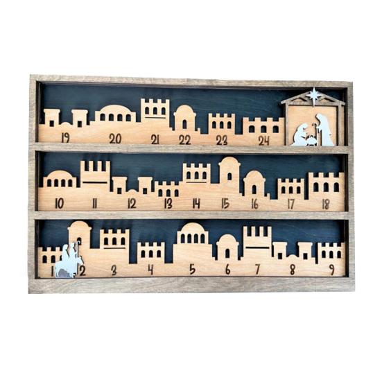 

10 Рождественский адвент-календарь с рождественским вертепом, отсчитывающий дни до Рождества, деревянный декор, религиозный праздничный знак Иисуса для христианского подарка A