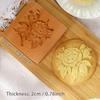 1PC Wooden Cookie Molds with Rose Flower Patterns, 3D DIY Carved Embossed Cookie Cutter Moulds for Baking, Fondant Cake Biscuit