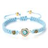 Women Crystal Blue Evil Eye Braided Bracelet Turkish Healing Yoga Couple Bracelet&Bangles Chain Pulsera Jewelry Gift