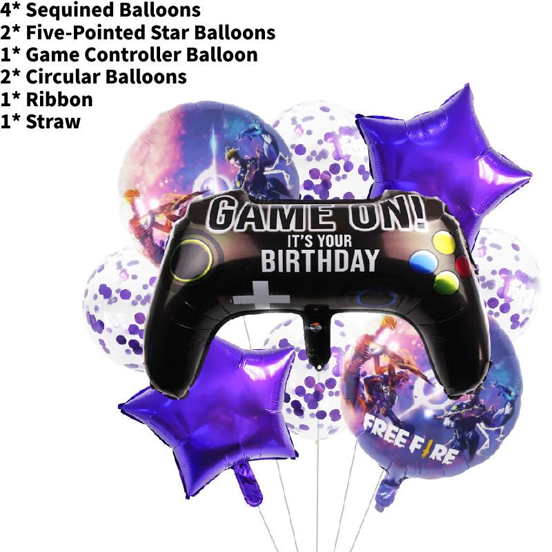 

Free Fire Gaming Handle Aluminum Foil Balloons Party Supplies For Events Purple