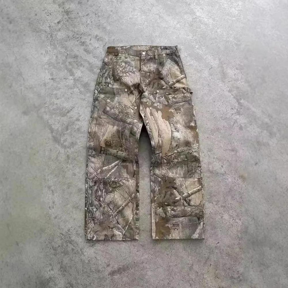 Camouflage Leaf Loose Pants Fashion Y2K New Harajuku Hip-hop Gothic Retro Couple Casual American Street Wear