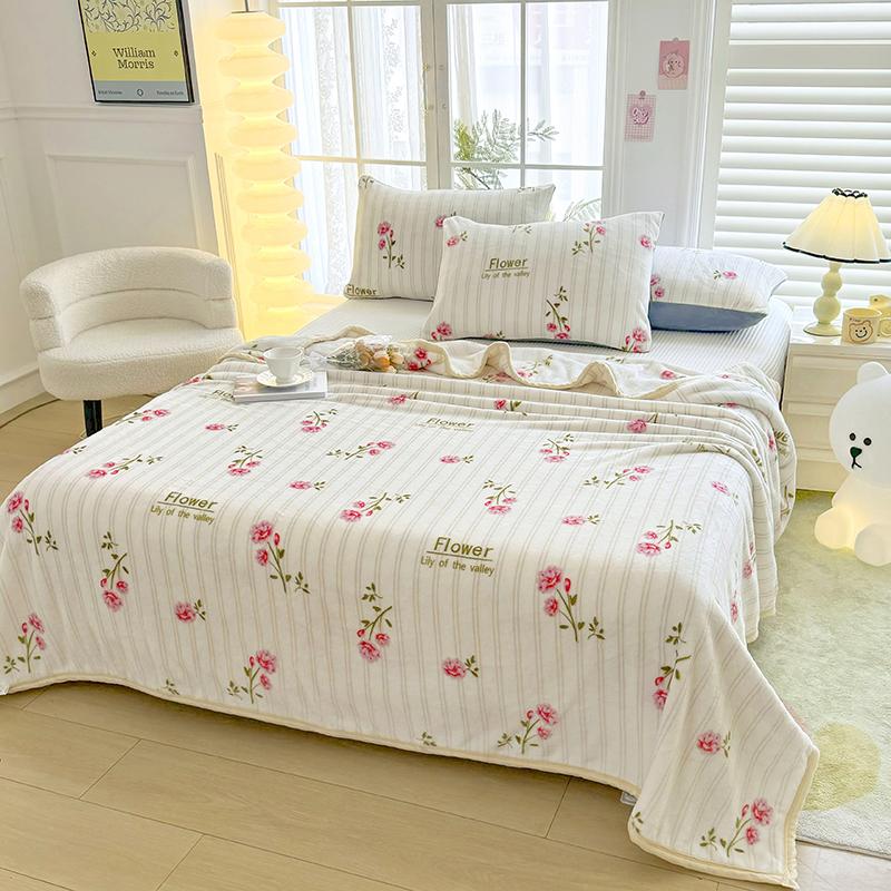 Super Cozy Winter Throw Blanket Warm Fleece/Flannel Blandets Floral heart Printing Bed linens Bedspread Home Travel Drop Shippin