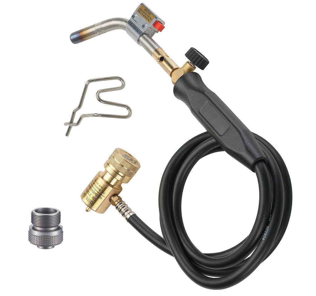 CAMPING MOON MapPro Turbo Torch, Auto-Ignition Turbo Burner, Compatible with OD Cans, 2-Way Professional Spiral Concentrated Flame Type, MT-5110+Z20