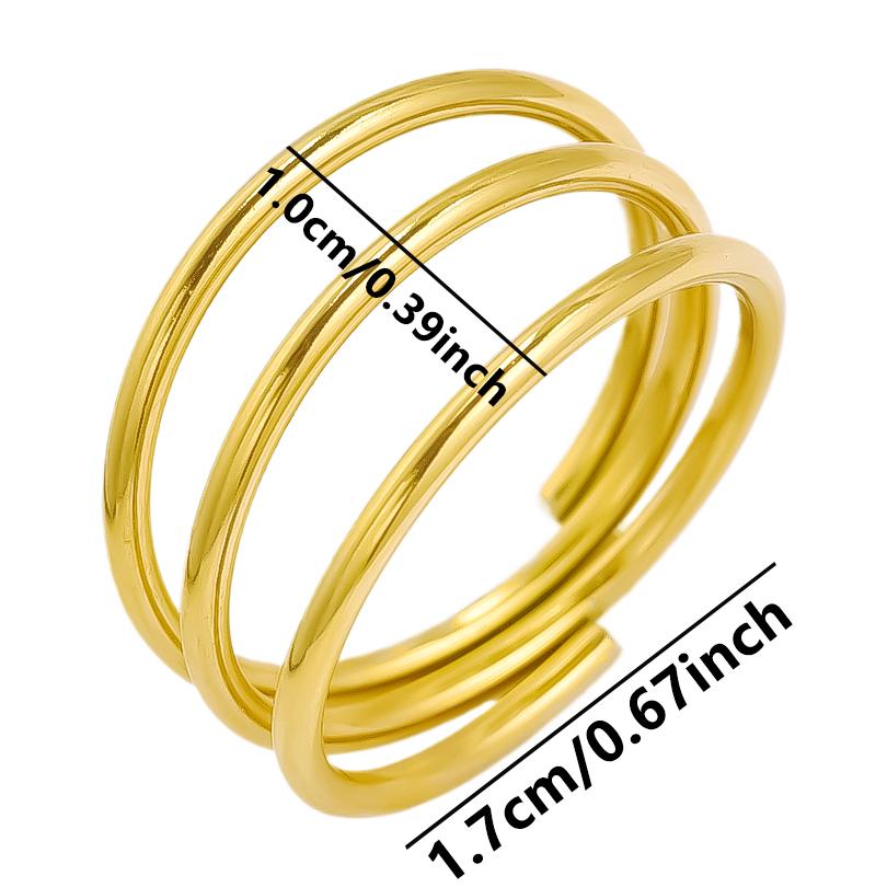 1/5Ppcs/Lot Real Gold Plated Stainless Steel Rings For Women Men Accessories Open Adjsutable Chunky Butterfly Heart Ring Anillos