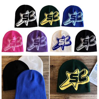 Fashion Print Beanie Hat for Women Men Comfortable Knit Hat PullOver Cap Girls Y2K Skull Cap Sport Hat Adult Headdress