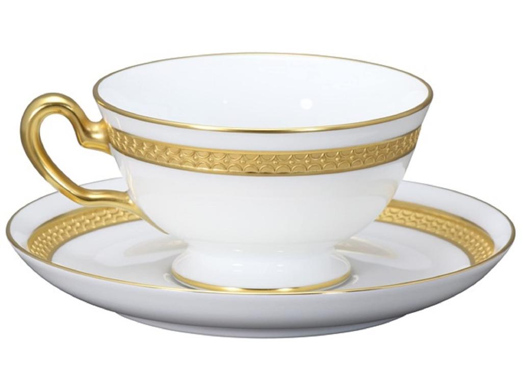 Okura Art Pottery Noble (Embossed) Cup & Saucer, Coffee/Tea, Approx. 195cc, Made in Japan, 6C/C305