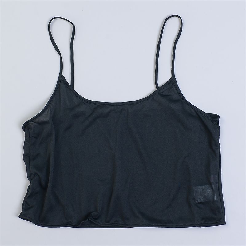 

Orders Exported to Japan Thin Fresh Small Cami Women 86 L79859 Solid Stretch Slim fit Gyaru Outer Wear Inner wear Top 1 Black L