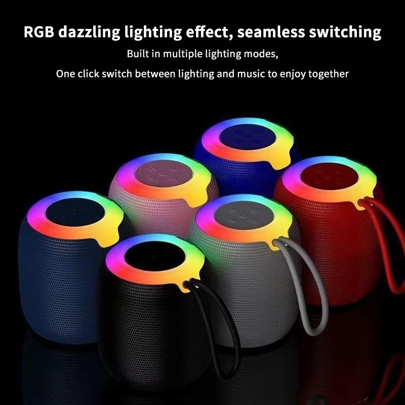 Bezprzewodowy Głośnik Bluetooth Wodoodporny Kolorowe Światła RGB Efekt Dźwięku Stereo Bas Ładowanie Przenośny Głośnik