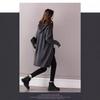Women's Thicker Long Hooded Wool Cardigan - Warm, Loose Fit Cashmere Knit Outerwear