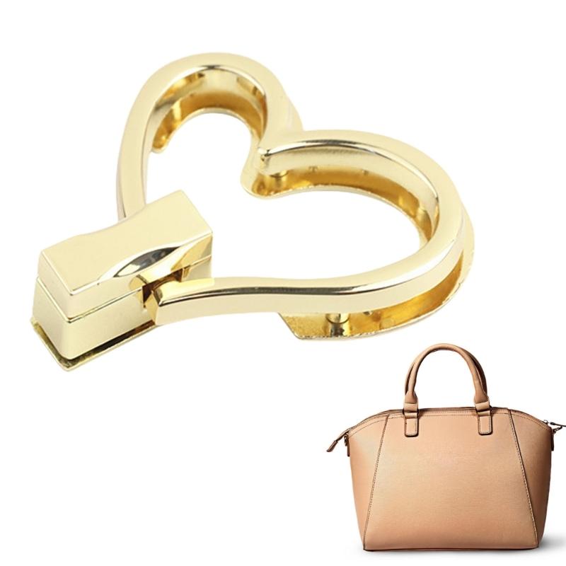 Heart Shape Bag Clasp Fashion Bag Closure Metal Bag Lock Clasp Turn Lock Buckles Hardware Bag Accessories for DIY Bag