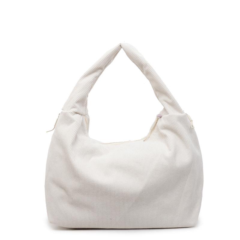 Women's Large Capacity Corduroy Tote Bag - Stylish Shoulder Bag for Students and Commuters