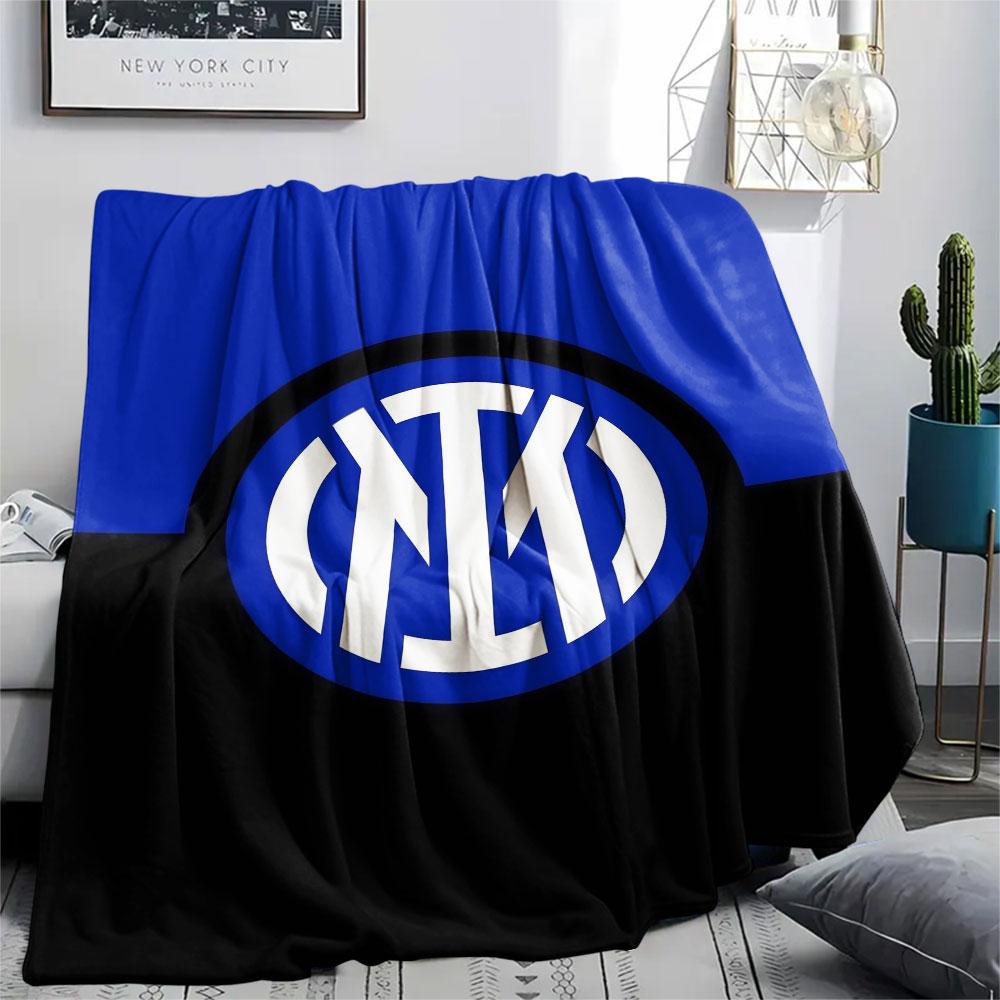 Inter Milan Printed Flannel Blanket, Soft Throw for Bedroom Sofa, Washable, Christmas Present, Great Gift.