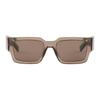 Prada Symbole Unique Three-dimensional Craftsmanship Acetate Square Sunglasses Unisex Couple Style Transparent Bark Brown