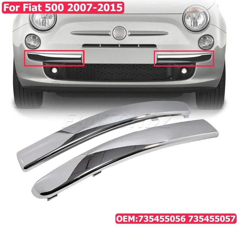 For Fiat 500 2007-2015 Chromium Styling Front Bumper Moulding Lower Chrome Trim Left Right 735455056 735455057