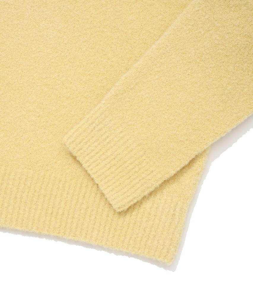 COVERNAT WOMAN Boucle Round Knit Light Yellow