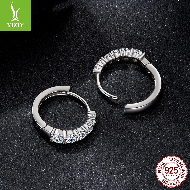 Classic Sparkling Moissanite Ear Buckles, Simple And Elegant S925 Sterling Silver Earrings, Earrings, Birthday Gift.