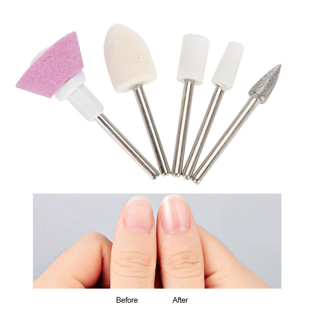 5pcs   Set Ceramic Metal Nail Drill Bits Manicure Pedicure Machine Rotary Burr Accessory