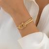 foxanry Snake Chain Bracelet For Women Fashion Minimalist Creative Lines Crossed Anniversary Jewelry Accessories Gifts