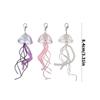 3pcs Sturdy Glass Bead Jellyfish Keychain Ornament Portable for Adding Artistics Styles to Keys And Bags Decoration