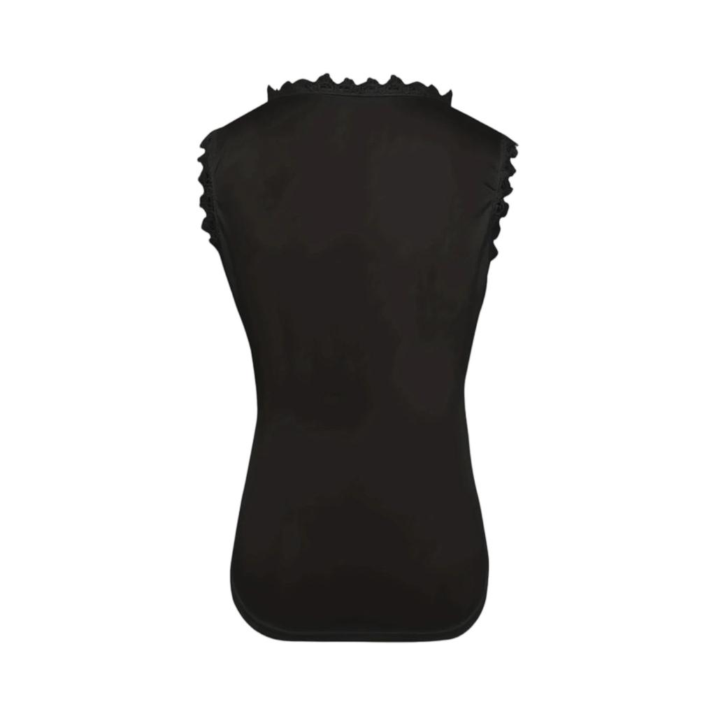 Women's Sleeveless Lace Hollow Out Square Neck Tank Top Casual Loose Fit Scalloped Hem Lace Overlay Blouse Shirt