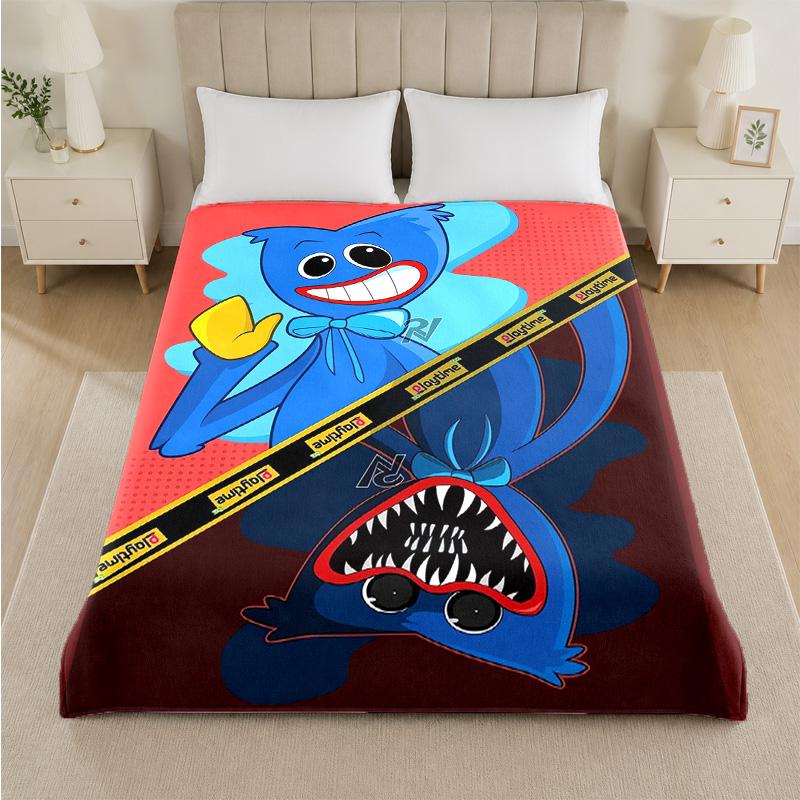 Coperta di Flanella con Stampa Poppy Playtime Morbida Calda Coperta Pluche per Letto Divano Divano Uso Domestico Interno