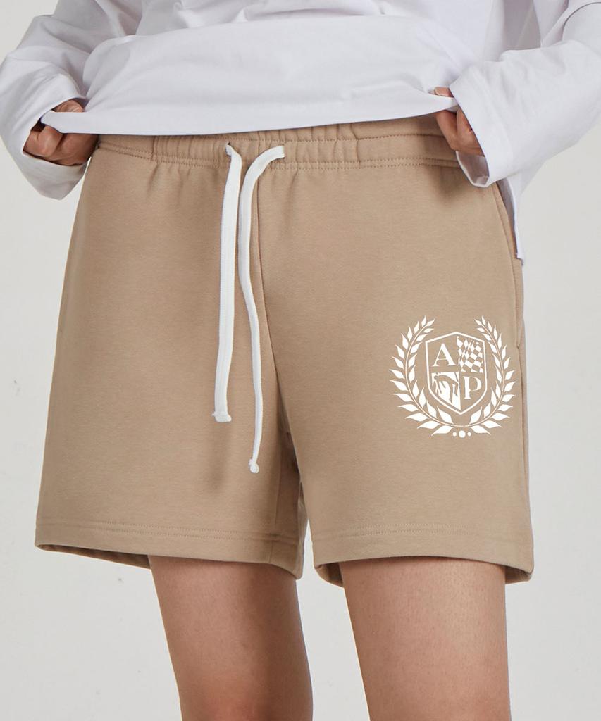 ASTRAL PROJECTION Shield Emblem Comfortable Waffle Terry Shorts_Beige