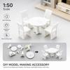2Set Miniature Table Chair Miniature Self Assembly Miniature Table Set  House Decoration