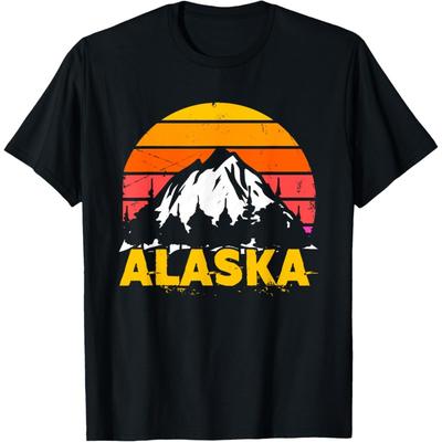 Retro Alaska Mountain _ Vintage Alaskan T-Shirt