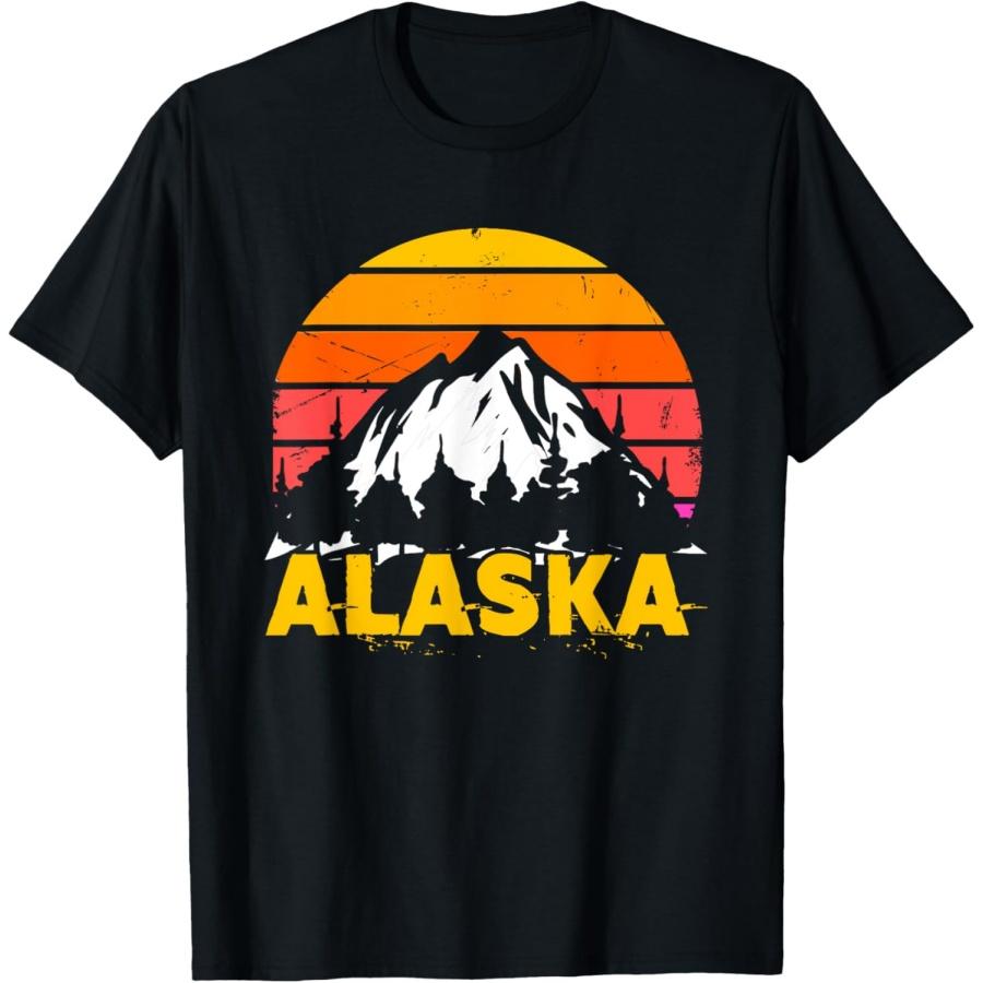 Ретро Аляска Горы _ Винтажная Аляскинская Футболка S