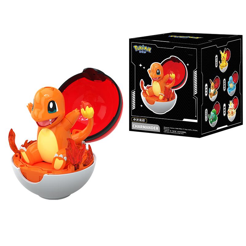 6 styles Pokemon Figure Bulbasaur Eevee Charmander Meowth Squirtle Pikachu action Pokeball elf Ball Toy action Doll kids gift
