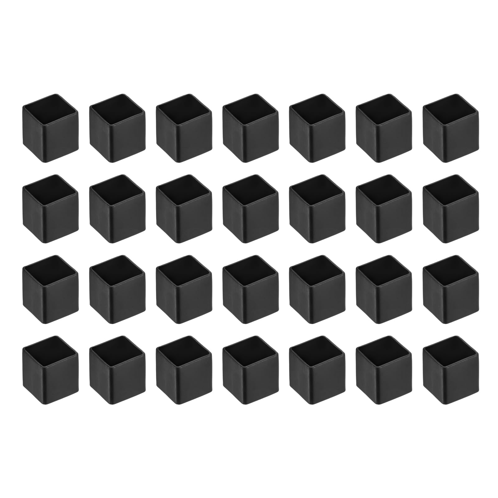 

uxcell Square Pipe Caps, 12 Pieces, PVC Material, Chair Leg Covers, End Caps, 0.8 чорний