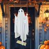 5 FT Hanging Swing Ghost Halloween Decoration LED Lighted Outdoor Large White Ghost Swinging Halloween Decor for Yard Tree Front Porch
