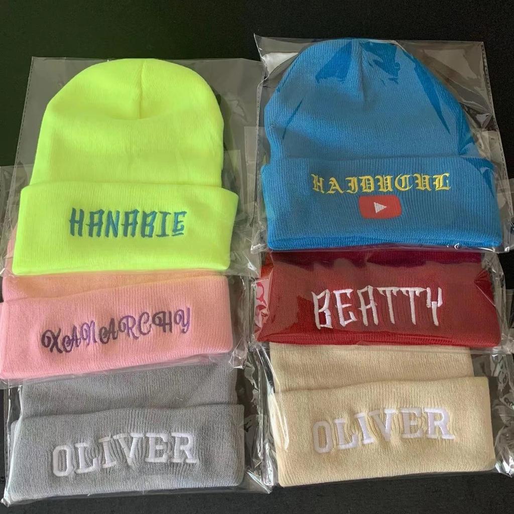 Personalized Custom Beanies Hats with Embroidery Text Logo for Men Women Warm Winter Knitted Cuff Beanie Cap Dropshipping