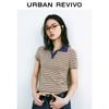 UR Women's Striped Slim-fit Polo Knit Top